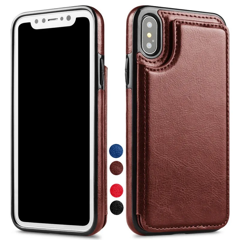 Чехол-книжка из искусственной кожи в стиле ретро для iPhone 11 XI 6 8 7 Plus X XR XS Max держатель для карт задняя крышка для samsung S8 S9 S7 Note8