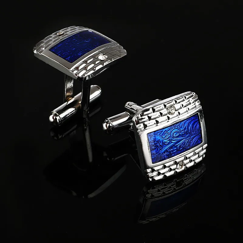 Мужские посеребренные запонки MINHIN роскошные темно синего цвета|cufflinks men|cufflinks