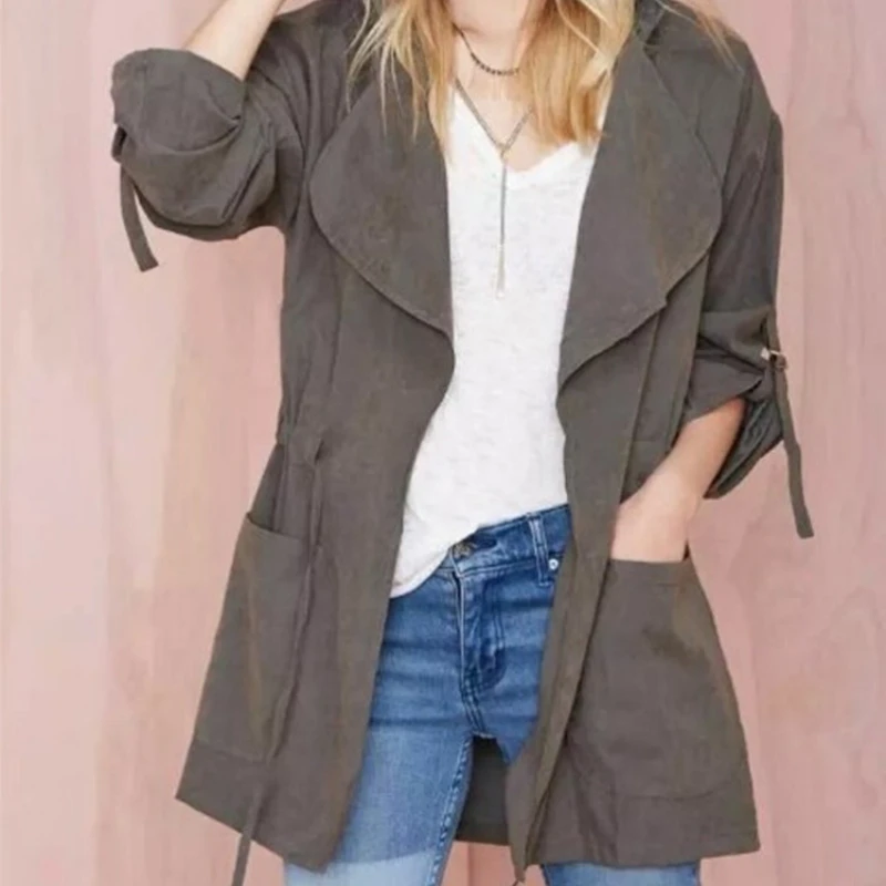 S XL женский европейский и американский модный длинный плащ Женская легкая