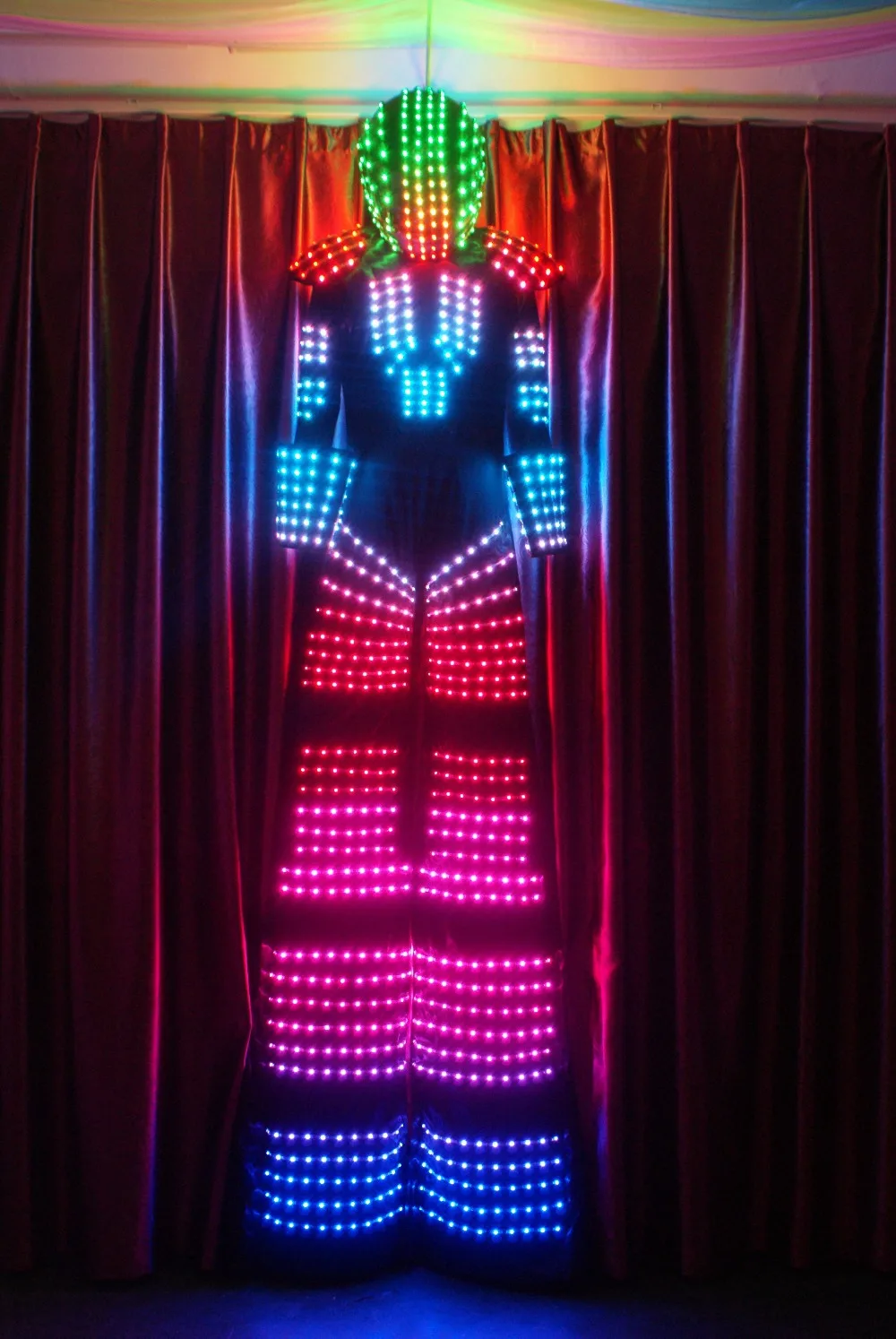 Бесплатная доставка DHL продукция EL светодиодные ходунки робот костюм