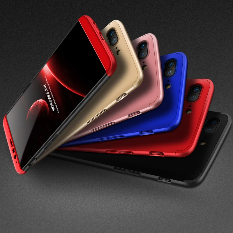 

360 Degree Full Cover Case For Oneplus 5T Case 1+5T With Tempered Glass Luxury Plastic Case For Oneplus 5 T 1+5 T Phone Bag