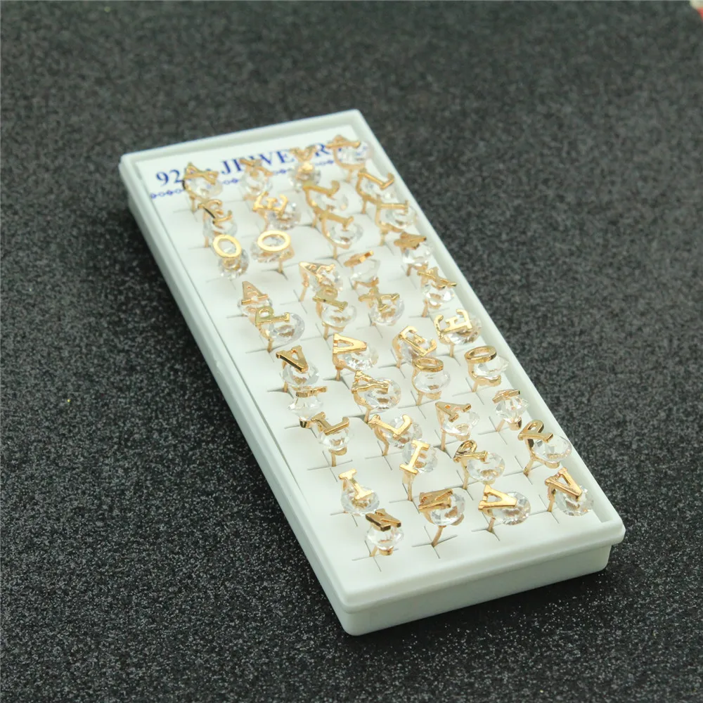 Женские серебряные сережки с буквенным принтом из циркония 40 шт. 18 К & Серебряные