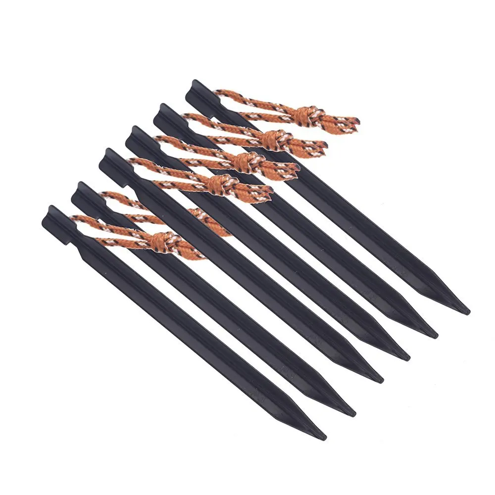 JHO-6pcs 18 см 700I алюминиевый сплав палатка колышек гвоздь кол с веревкой туристическое снаряжение открытый пляж