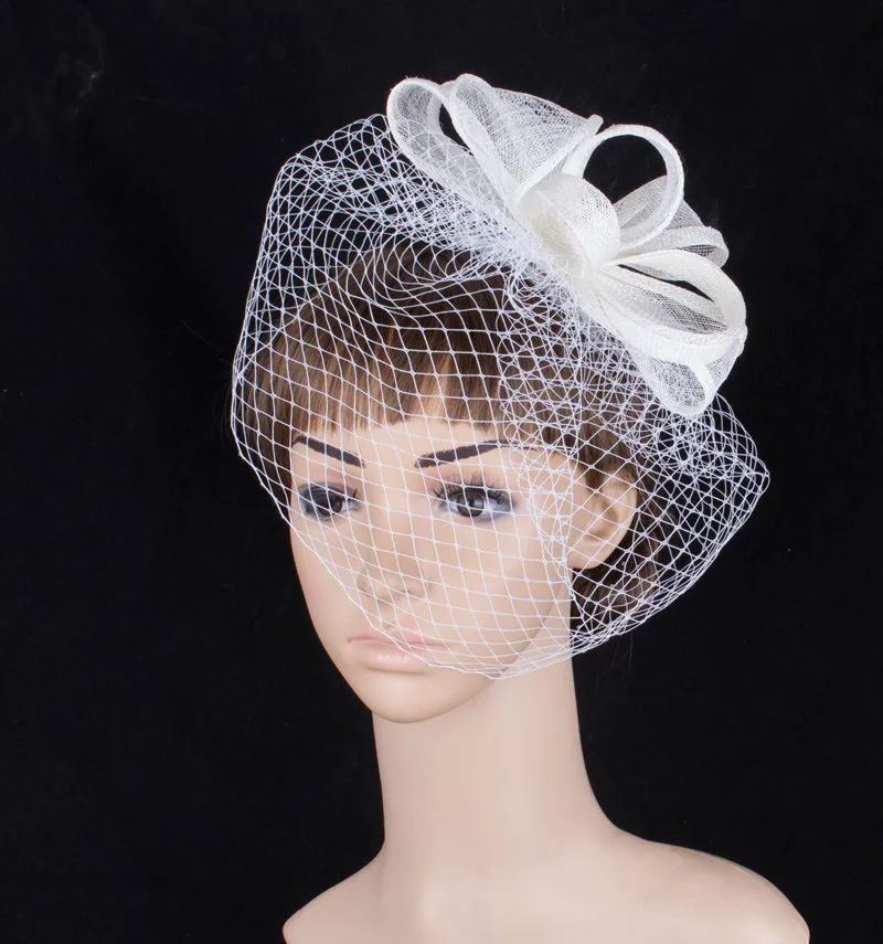 Sinamay Вуалетка головной убор красочная сетчатая свадебная фата для вечеринки