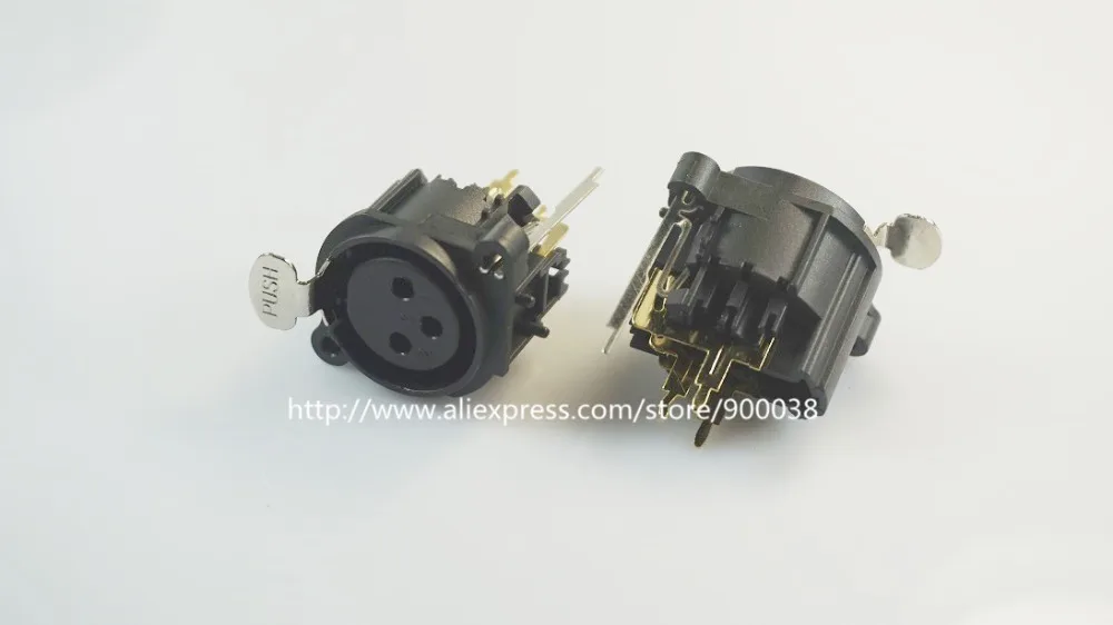 10 шт. 3 позиционное крепление XLR Jack фланцевое гнездо с замком позолоченный