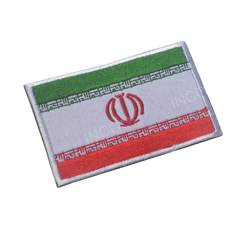 Iran Flag Колумбия Марокко Уругвай Тунис Сербия Srbija Коста-Рика, Нигерия, Египет, Саудовская Аравия ОАЭ Иран Панама флаг 3D Вышивка Патчи - Цвет: Iran Flag
