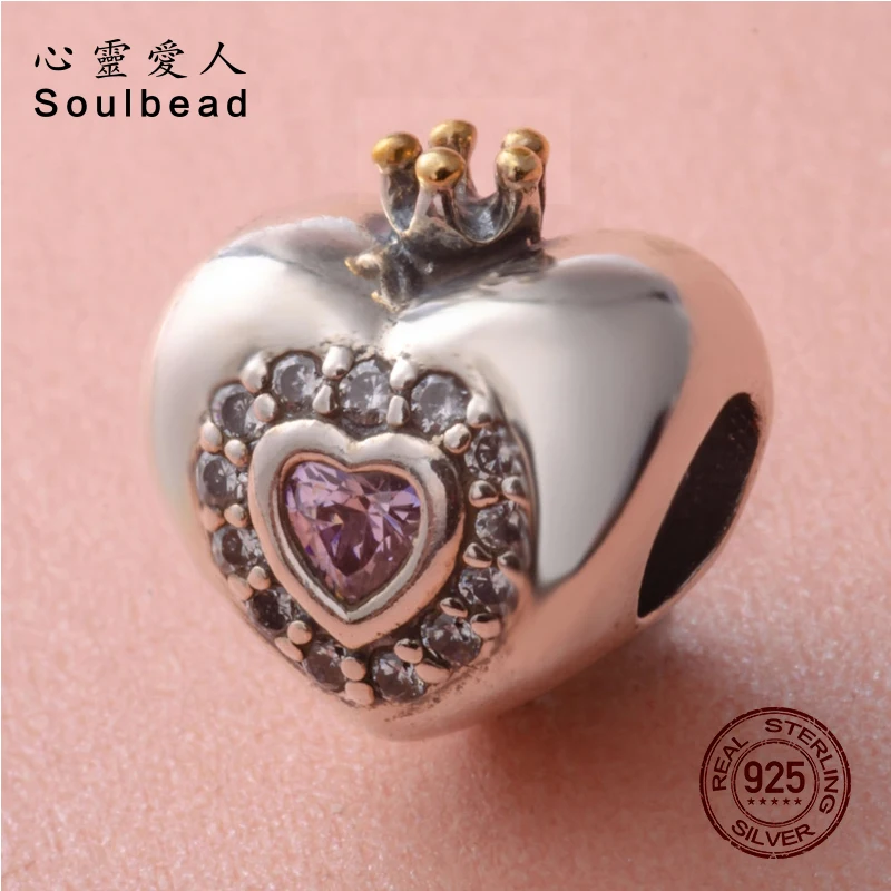 Soulbead очарование принцессы из стерлингового серебра 925 пробы СЕРДЦЕ бусины с