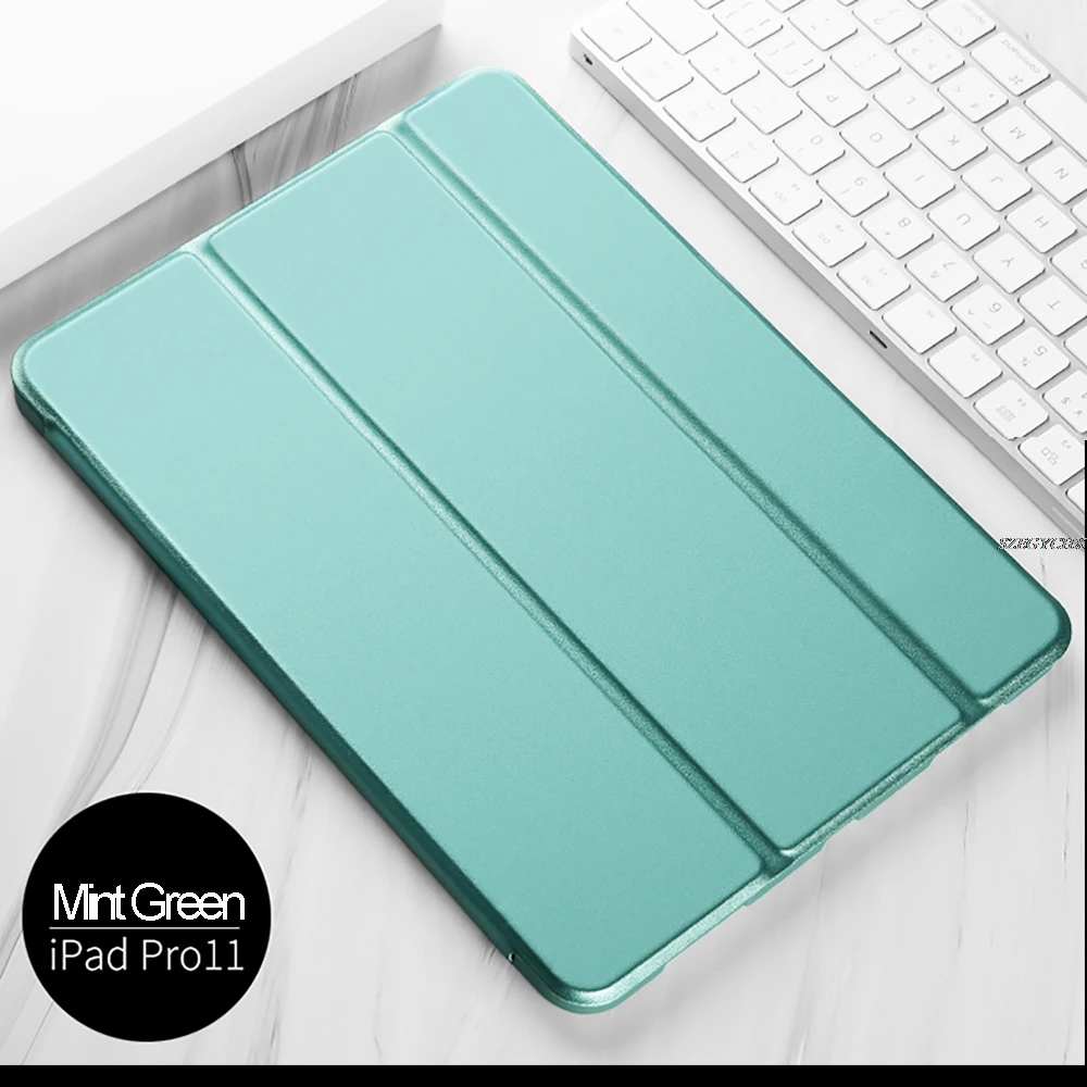 Умный Магнитный чехол для нового iPad Pro 11, мягкий чехол из искусственной кожи, трехслойный чехол-подставка для iPad Pro 11, чехол с функцией автоматического сна