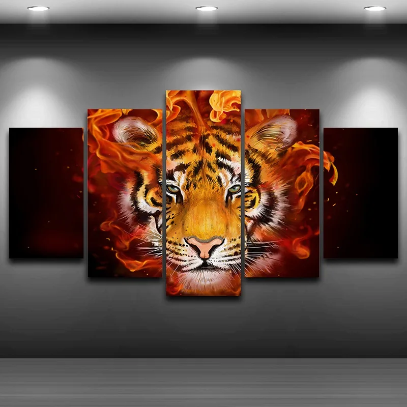 Artistic Print Drawing on Canvas Framed wall art pictures Spray Oil Painting Decoration Printed Decor for home Tiger Head AE0473 | Дом и сад