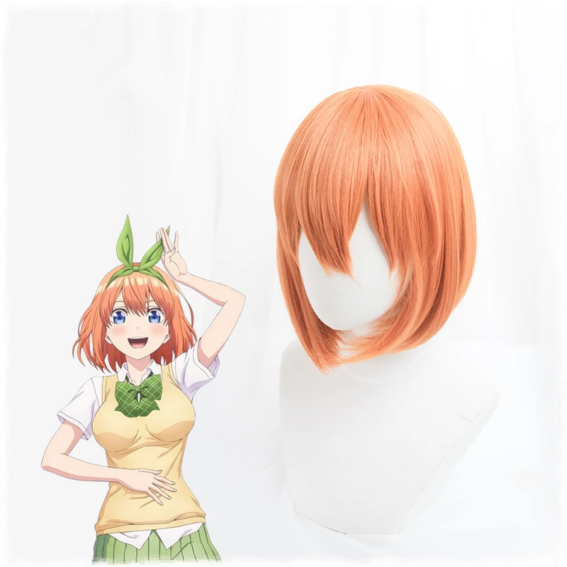 Nakano Yotsuba парик из Quintuplets Cosplay Gotoubun No Hanayome короткие оранжевые синтетические волосы