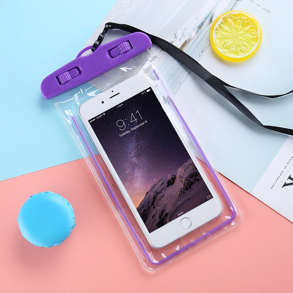 Чехол KISS, водонепроницаемый чехол для телефона samsung S8 S9 S10 Plus, прозрачный герметичный подводный чехол для сотового смартфона - Цвет: Фиолетовый