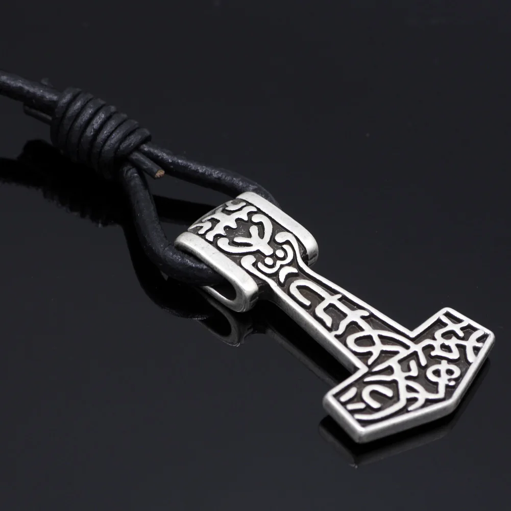 Youe shone мужской браслет из натуральной кожи сплава Тора молот викинга Mjolnir