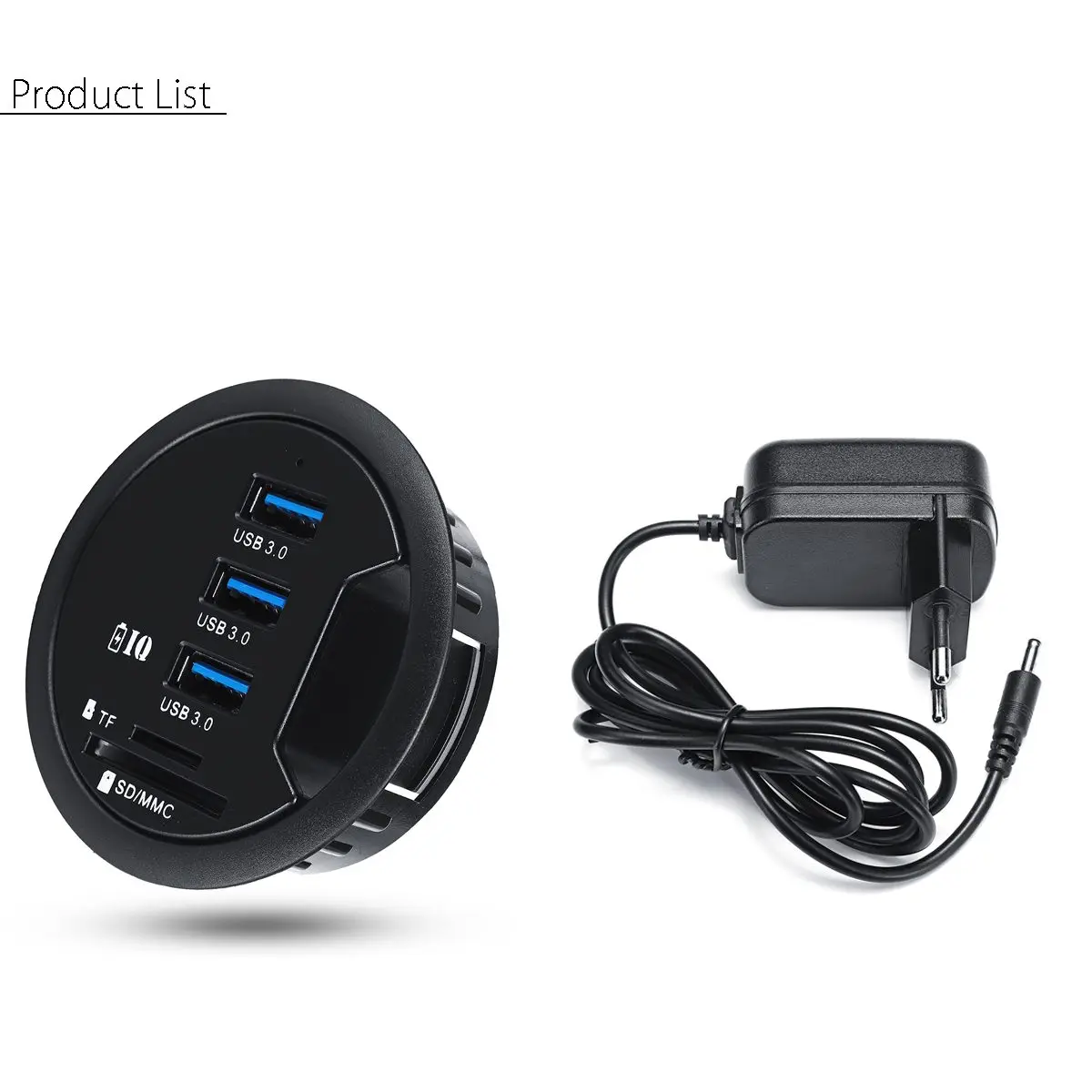 Универсальный в настольные часы 3-Порты и разъёмы USB 3,0 HUB адаптер Зарядное устройство с SD кард-ридер для ПК держатель для планшета/смарт-телефонов usb-концентраторы