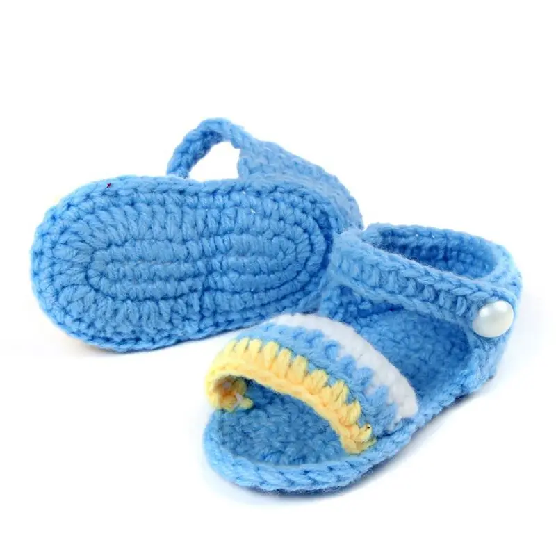 

2019New Baby Handmade Knitting Shoes Summer Spring 0-12M Newborn Soft Wool Striped Cute Girls Toddler Socks First Walkers Hot