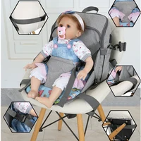 2 in 1 portable baby dining chair mummy daddy backpack usb baby nappy bag large capacity diaper bag traveling baby booster seat