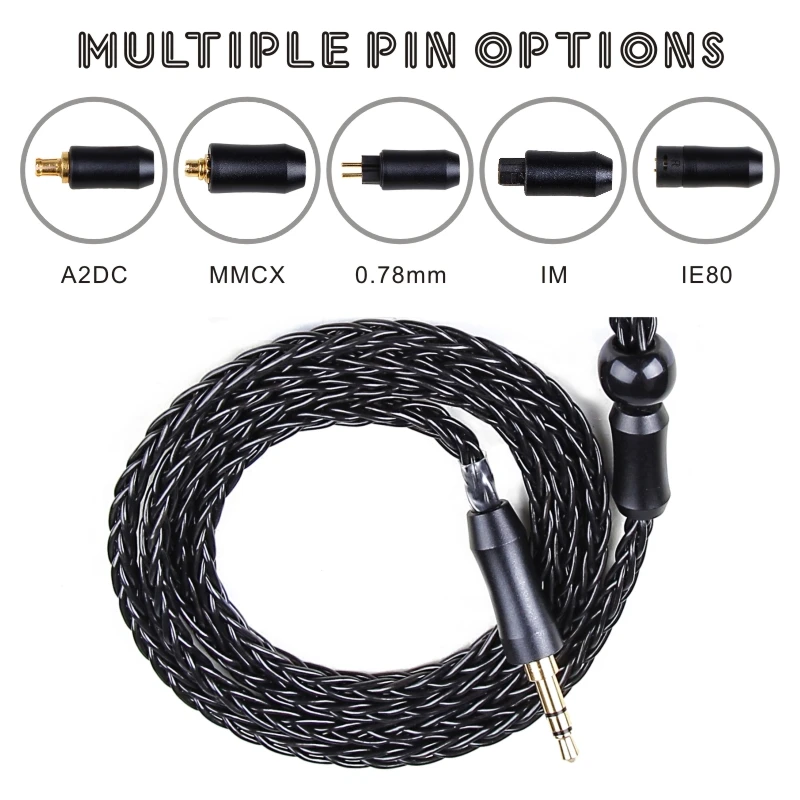 

FDBRO 2019 New 3.5mm Silver Plated Headphone Cable Earphone Wire MMCX for SE846 UE900 IE80 IE8I IE8 A2DC E40 E50 IM03 IM04 2Pin