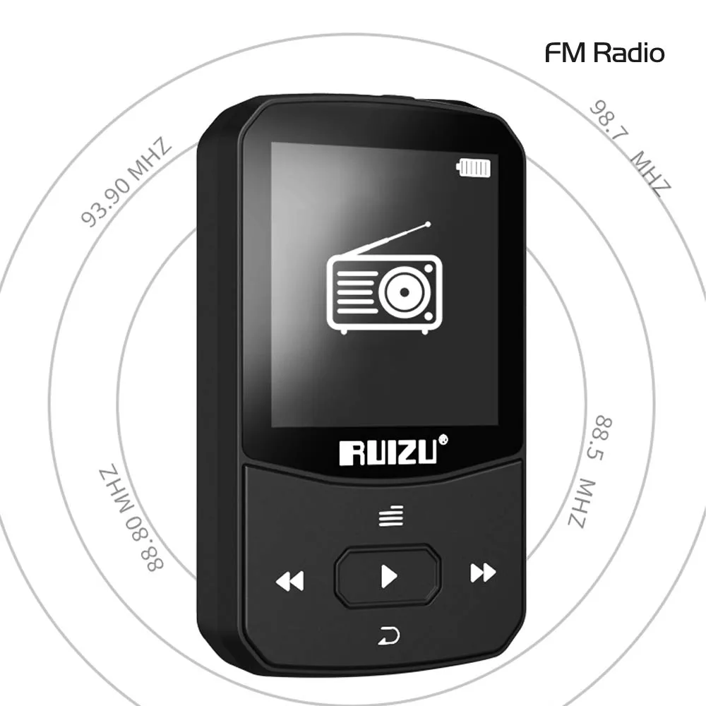 MP3 плеер RUIZU X51 с зажимом, Bluetooth, спортивный MP3 музыкальный плеер с рекордером, fm-радио, поддержка TF карты, можно подключить телефон