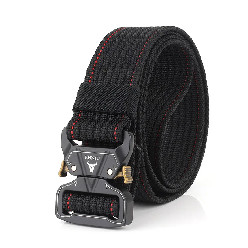 Black Red Belt 2 12 цветов нейлоновый ремень армейский тактический ремень мужские военные боевые ремни сбивающие аварийный пояс для выживания тактическое снаряжение Прямая поставка - Цвет: Black Red Belt 2
