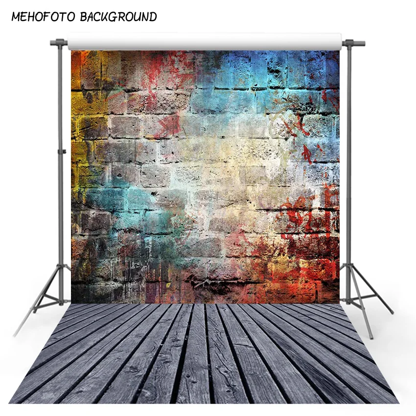 Ретро фон для портретной фотосъемки с изображением детской доски и пола