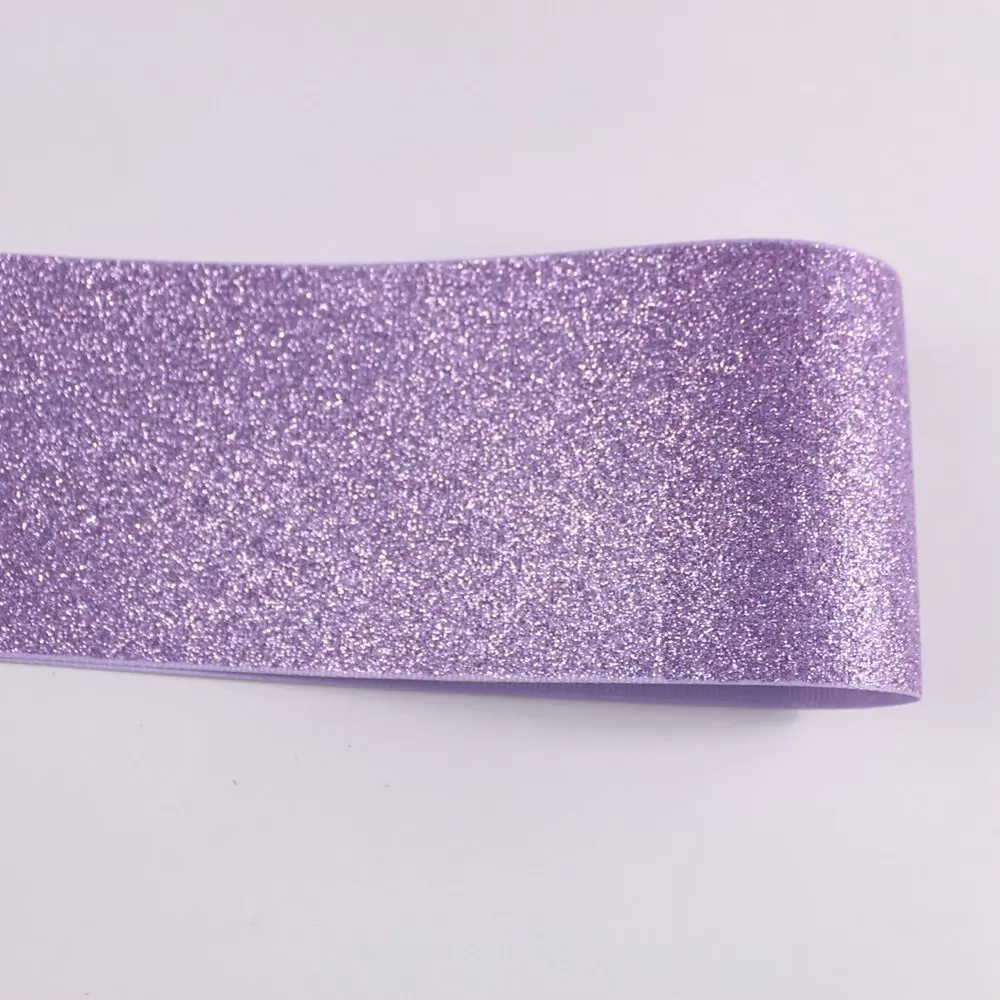 430 orchid glitter Новые однотонные блестящие 10y/лот " 75 мм цветной глиттер печатная корсажная лента с блестками однотонная Блестящая лента пробки для бутылок - Цвет: 430 orchid glitter