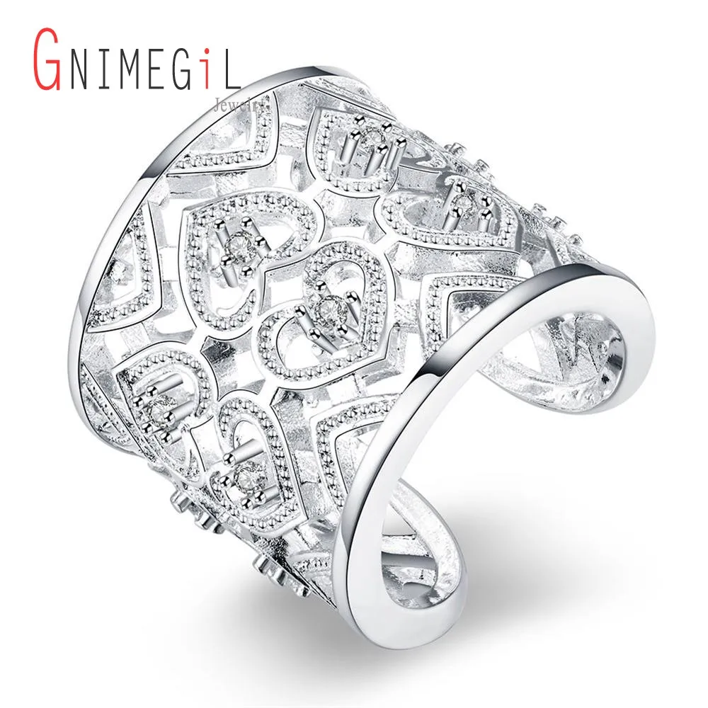 GNIMEGIL оптовая продажа посеребренные Модные женские ювелирные кольца bague femme
