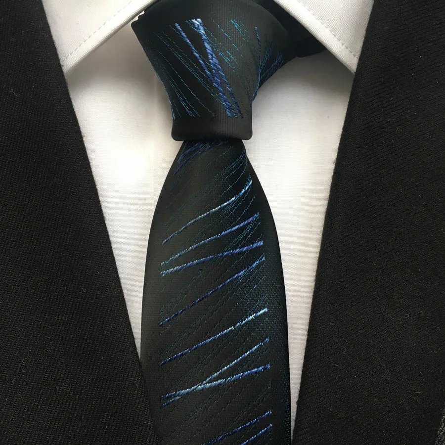 

Fashion New Slim Ties For Men High Quality Wedding Tie Blue Striped Necktie Corbatas Hombre Cravate Men's ties For Business