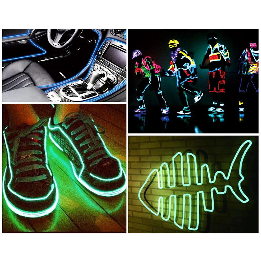 Неоновая Светодиодная лента EeeToo с прошитыми краями для автомобиля