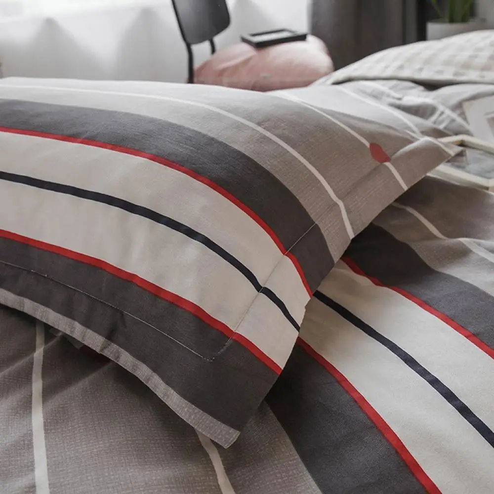 INS/набор постельного белья из 3 предметов в серую и белую полоску с сердечками