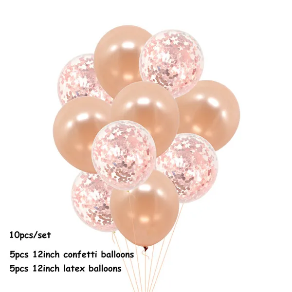 10pcs kit Микс Свадебные Воздушные шарики комплект розовое золото шампанское латексные воздушные шары для вечеринки детская игрушка в ванную свадебный душ Свадебные украшения - Цвет: 10pcs kit