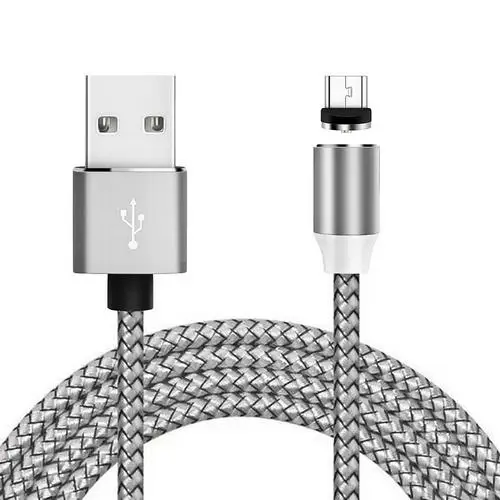 Android silver Магнитное зарядное устройство Micro USB кабель для iphoneexiaomi huawei Android мобильный телефон Быстрая зарядка магнит Microusb кабель для передачи данных провод - Цвет: Android silver