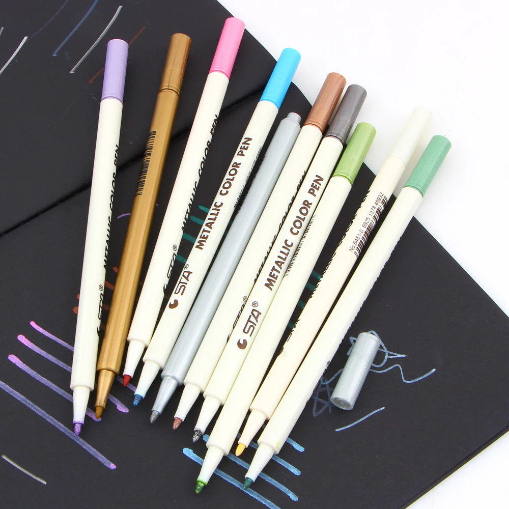 10 шт./лот Металл Марка ручка Цвет Маркер краски маркер Multi пара Sharpie ручки