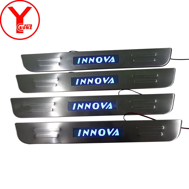 Автомобильный Стайлинг светодиодная крышка для порога боковой двери toyota innova 2016