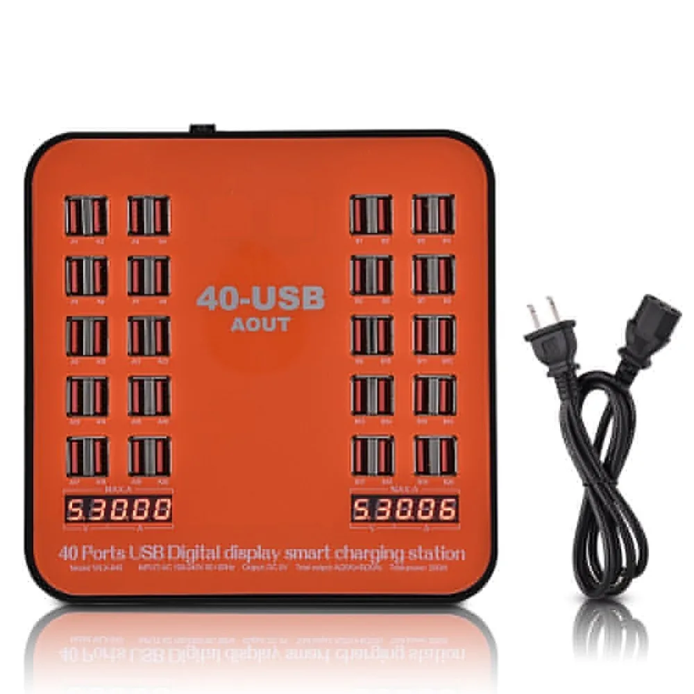 Go2linK 40 портов USB зарядное устройство 5 В 3.5A Максимальная мощность интеллектуальная зарядная станция концентрированный пакетный светодиодный дисплей Универсальный
