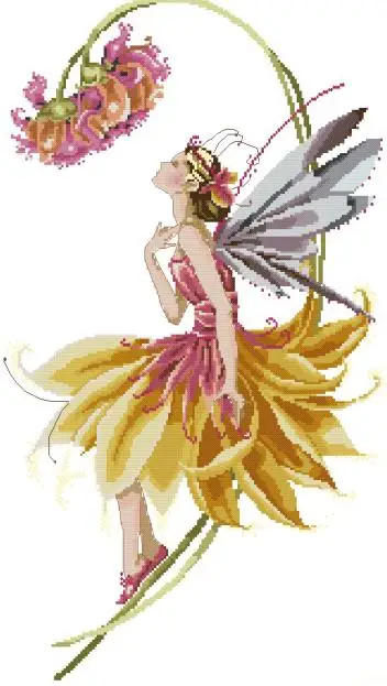 Набор для вышивки крестиком богиня фея Elfin Iris цветы md 82|cross stitch embroidery|fairy cross