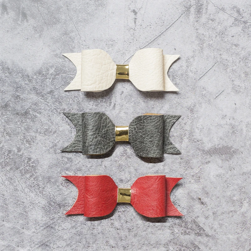Teens Leather Bows Knot Hair Clips Girls Infant Cute Baby Big Bow Kids Clip Pin Accessories | Детская одежда и обувь