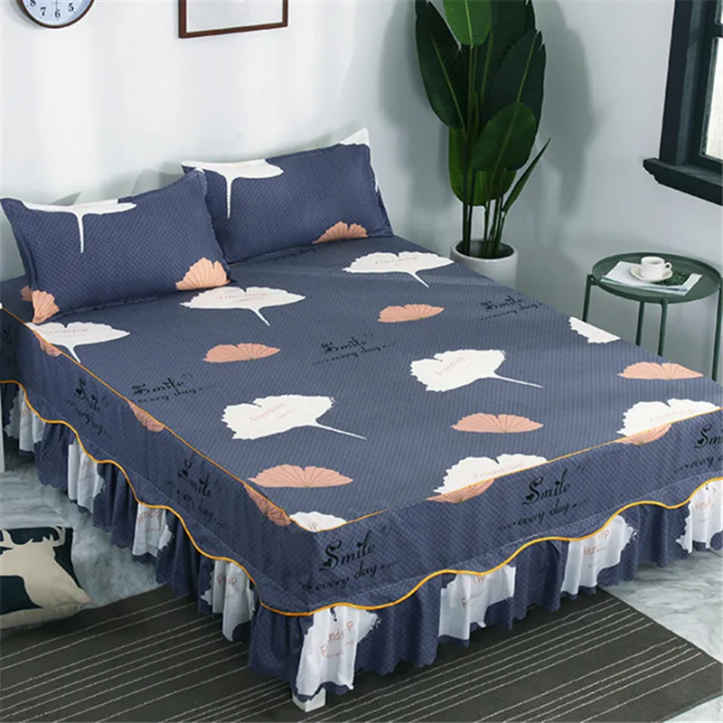 Bed Skirt-20 Домашний текстиль покрывало на кровать в европейском стиле покрывало из полиэстера и хлопка постельное белье с цветными цветами 150x200 см Размер королевы - Цвет: Bed Skirt-20