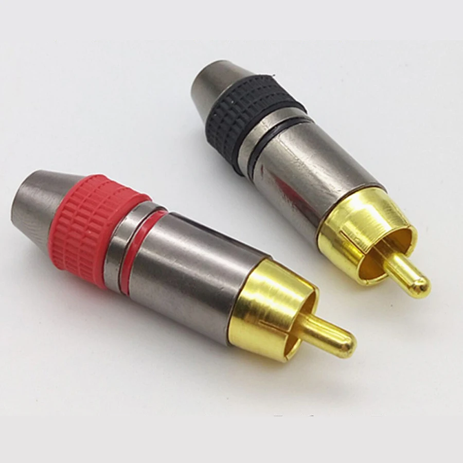 NinthQua 1 пара красный/черный разъем RCA позолоченный провод штекер гнездовой динамик