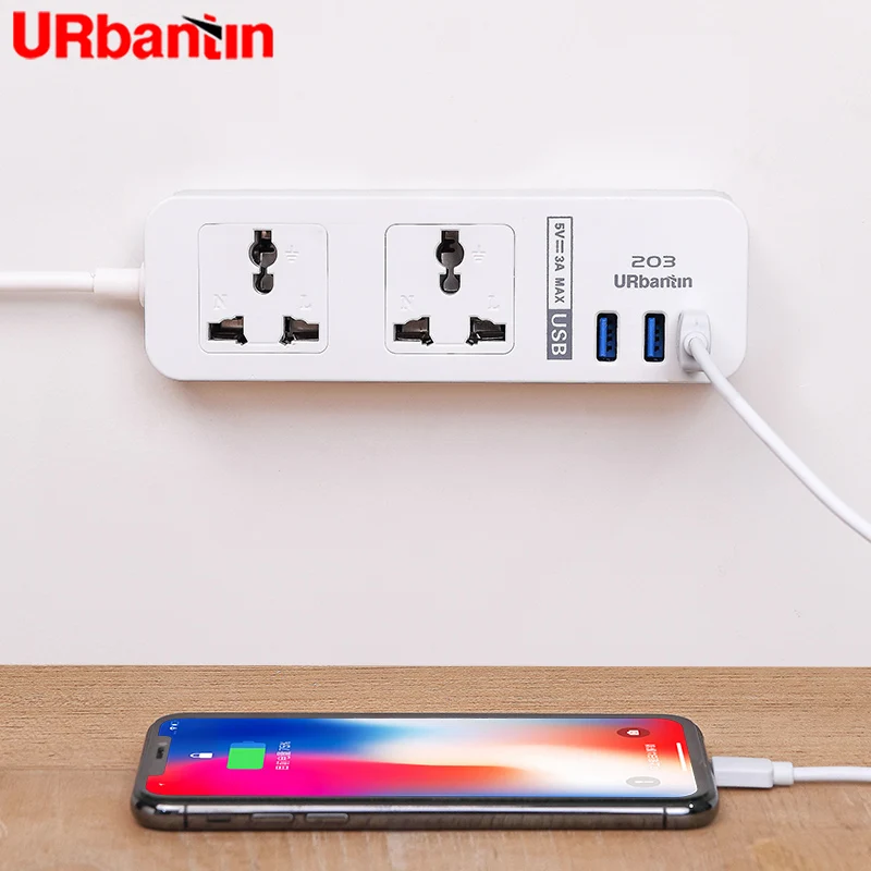 Urbantin блок питания удлинитель USB розетка умная Универсальная Розетка Быстрая