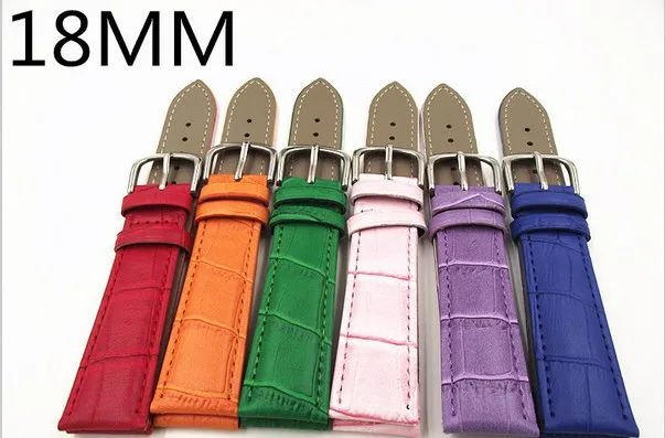 Ремешок для часов из натуральной кожи 1 шт. 18 мм ремешок наручных красного синего