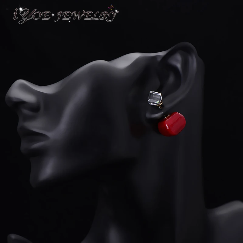 IYOE женские серьги пусеты золотого цвета с кубическим кристаллом|jewlery for women|beads stud