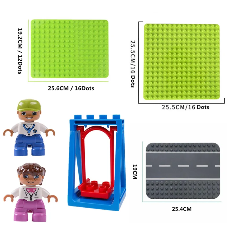 Большой размер Diy строительное основание для блоков Совместимо с Duploed Baseplate кирпичи фигурки аксессуары игрушки для детей подарок для детей