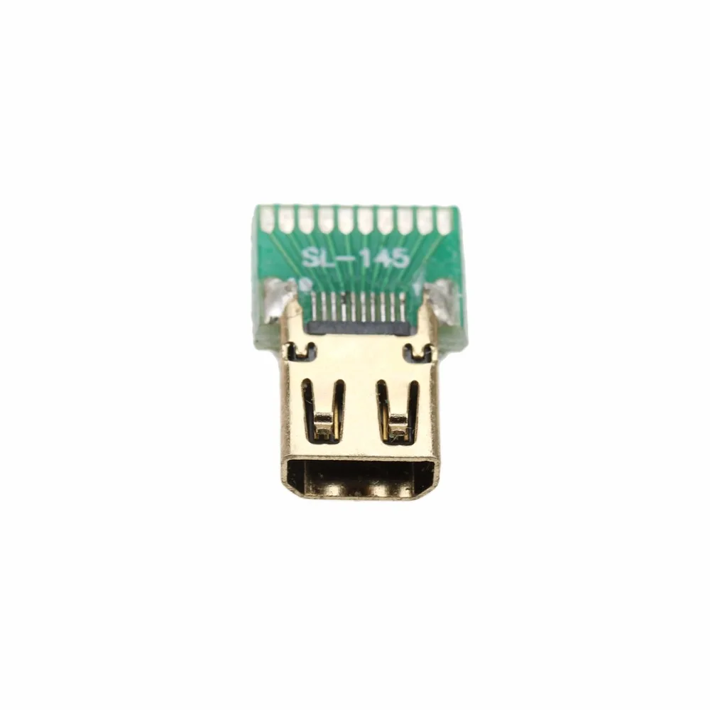 JCD Позолоченный разъем HDMI типа D штекер Micro совместимый с печатной