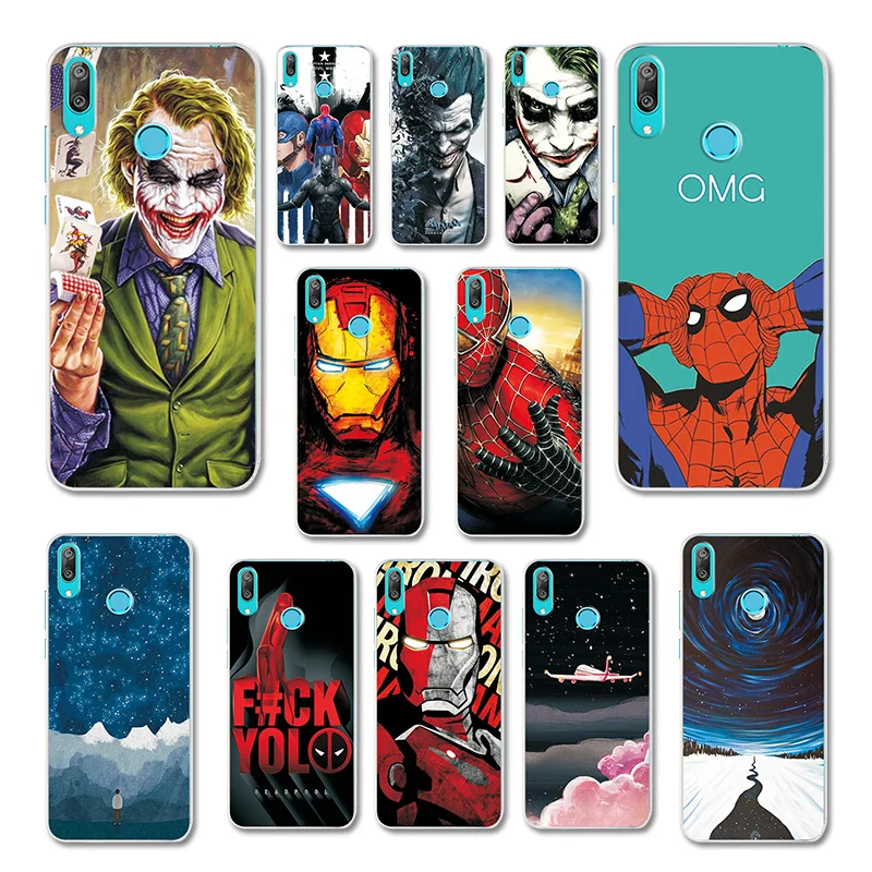 Protect Phone Cases Shell For Huawei Y7 2019 6.26'' Novelty Soft Silicon Colorful Printed Case Cover |