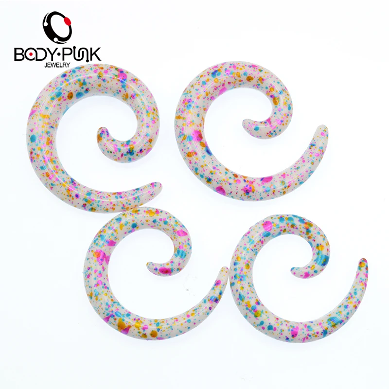 Спиральные растяжки для пирсинга тела в стиле панк Растяжитель ушей из белого