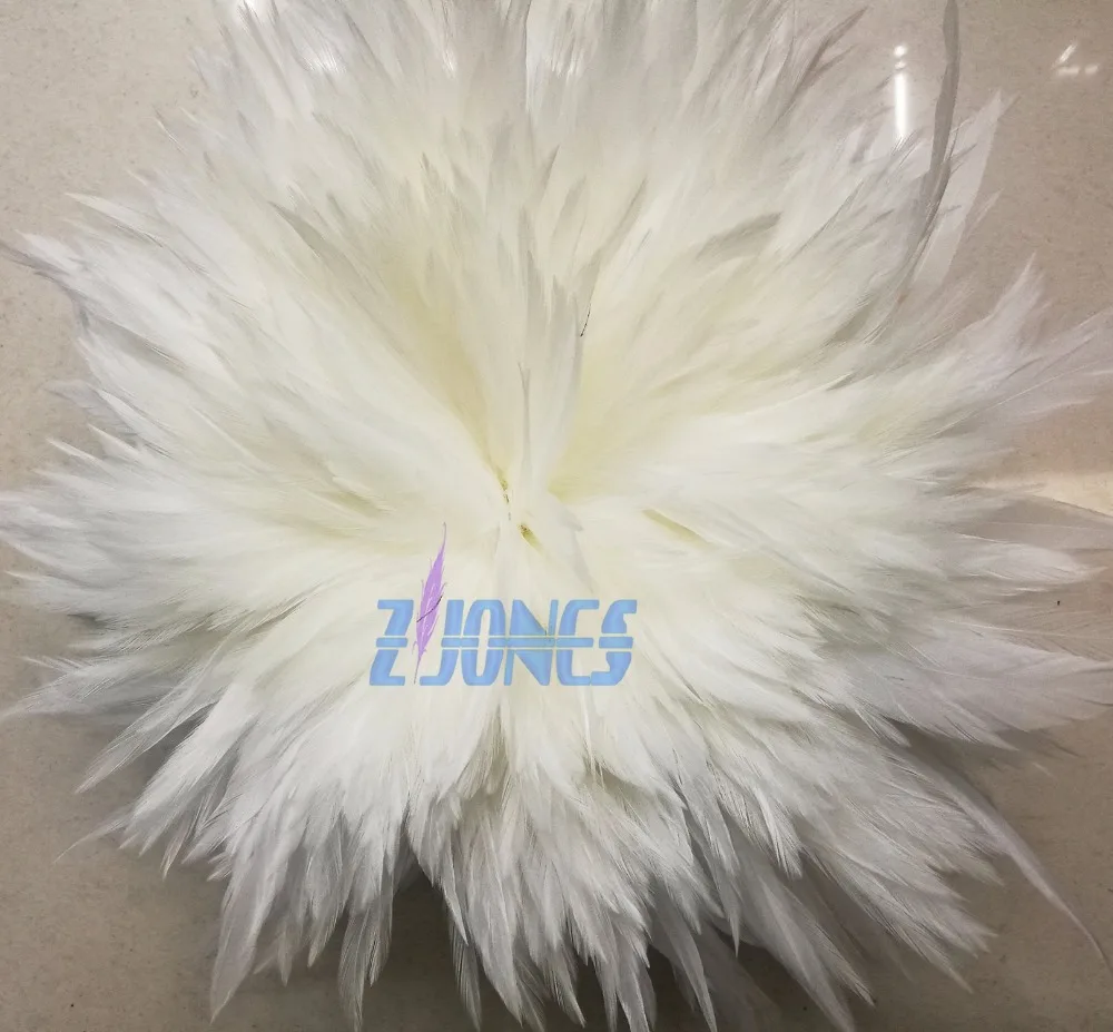 1 Единая упаковка седло для петуха Hackle перо нанизывается(900 шт) 15-20 см 6-" Белый Курица отделка из перьев ленты с петухом для платья