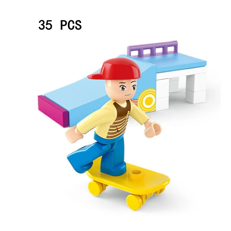 Креативный почтовый офис/ПЭТ/скутер/АЗС набор модель совместима с Legoings