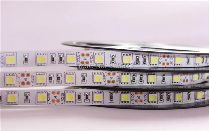 Гибкая светодиодная лента 5050 SMD 12 В 60 светодиодов/м 5 м 300 светодиодов белый теплый