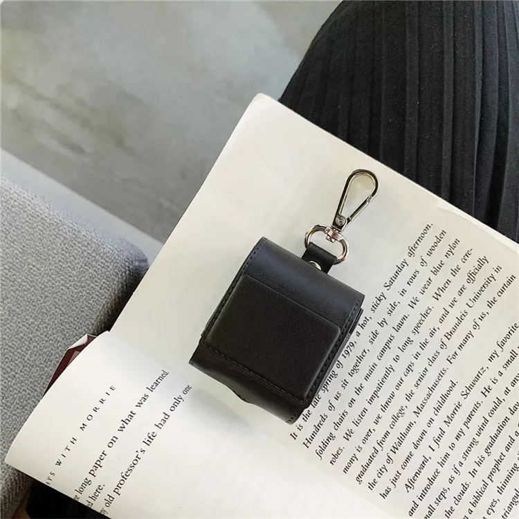 Black Для AirPods чехол бизнес кожаный чехол для наушников для Apple Airpods беспроводной Bluetooth чехол для наушников Защитный чехол s со шнурком - Цвет: Black