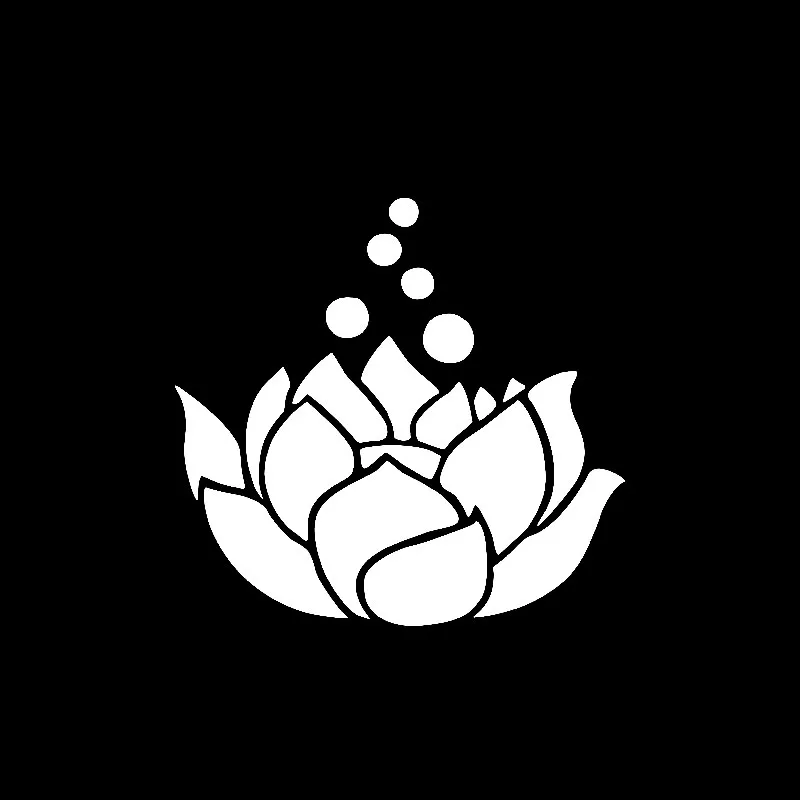 YJZT 13.7CM*13.2CM Buddhism Religion Vinyl Decal Car Stickers Lotus Flower Black/Silver C3-1556 | Автомобили и мотоциклы