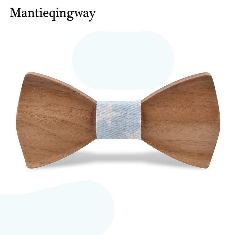 Mantieqingway Детские деловые свадебные костюмы деревянная бабочка галстук твердая